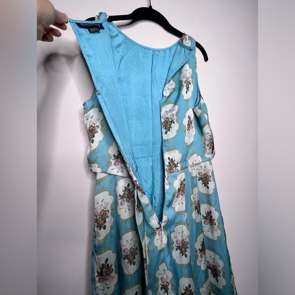 Anthropologie Pankaj & Nidhi Mirror Image Floral Tea Party Midi Dress Size 6 - Picture 16 of 17